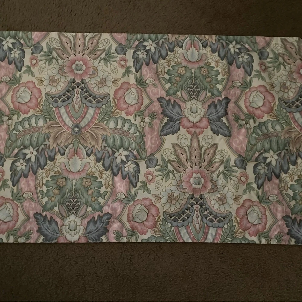 Vintage Crown Craft Muted Floral Pattern King Size Pillow Sham USA Made 35”x 20”
